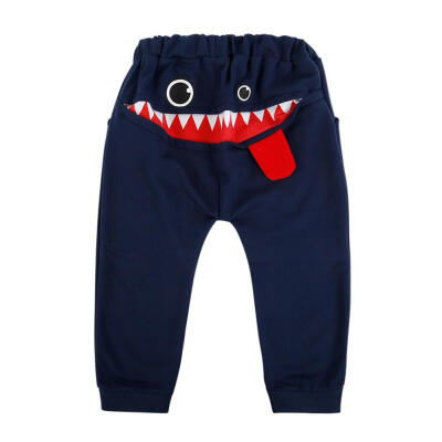 

Winter Baby Cartoon Mouth Sweatpants Elastic Cotton Trousers Harem Pants