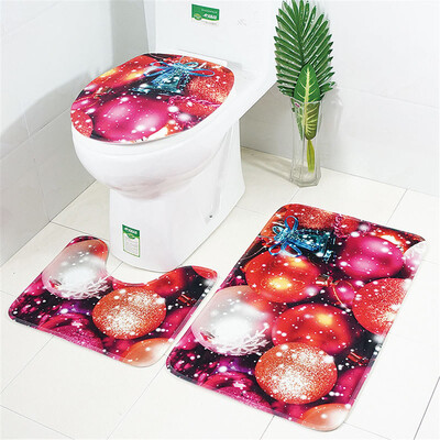 

Tailored 3pcs Christmas Suction Grip Bath Mat Bathroom Kitchen Carpet Doormats Decor