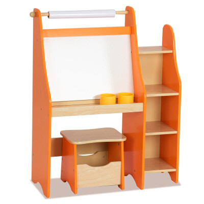 

Art Kids Drawing Desk with Shelf&Stool