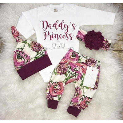 

Newborn Baby Girls Tops Romper Flower Pants Leggings Hat Outfits Set Clothes 0-18M