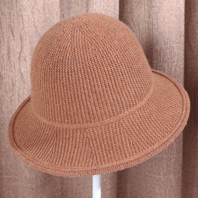 

2019 autumn&winter new Korean version of the casual ladies wool knitted wool hat tide solid color warm basin hat fisherman hat