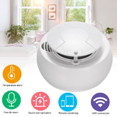 

WiFi Smoke Detector Intelligent Fire Alarm Detector Smoke Sensor Support APP Remote Monitoring for HomeKitchenStoreHotelFactor