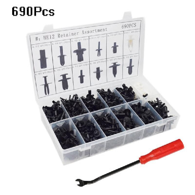 

690Pcs Assorted Car Body Push Retainer Pin Rivet Fasteners Trim Moulding Clip Automotive Furniture Assembly Expansion Screws Kit w