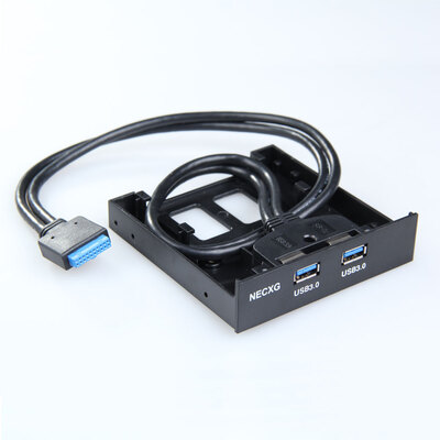 

New 2 USB 30 Ports Front Panel Floppy Bay Hub with 20-Pin Bracket Cable
