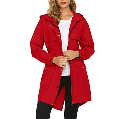 

〖Follure〗Women Solid Rain Jacket Outdoor Hoodie Waterproof Hooded Raincoat Windproof Tops