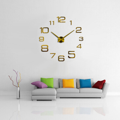 

JPGIF Creative Digital DIY Wall Clock Mirror Wall Clock Home Decoration