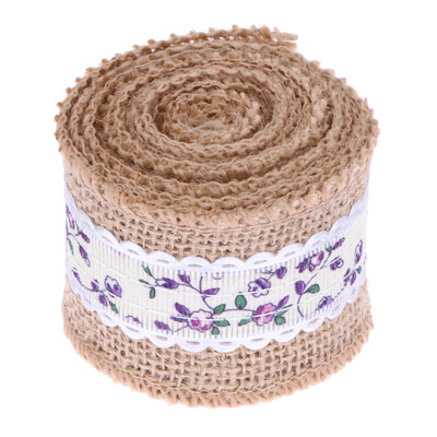 

2m Jute Burlap Hessian Lace Ribbon Christmas Vintage Wedding Decor