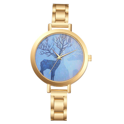 

Luxury Women Watches Blue Dial Ladies Quartz Wristwatch Casual Gold Alloy Strap Clock Fashion Dress Gift Zegarki Damskie