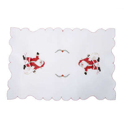 

Christmas Embroider Hollow Dining Cup Pad Mat Party Dish Pad for Home Decor