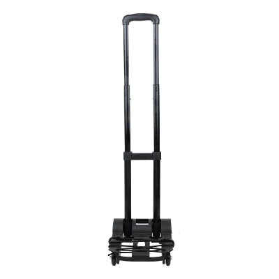 

Portable Foldable Luggage Shopping Travel Cart Flatbed Trailer Trolley Barrow with Black Pull Rod