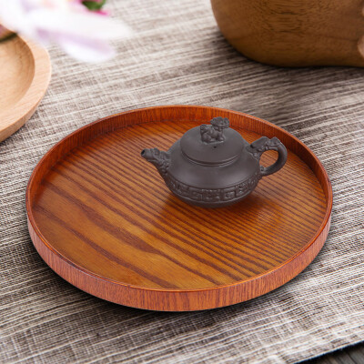 

Round Natural Wood Serving Tray Wooden Plate Tea Food Server Dishes Water Drink Platter Water Platter Wooden Breakfast Tea Tray