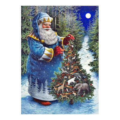 

Toponeto Christmas Diamond Rhinestone Pasted Embroidery Painting Cross Stitch Home Decor