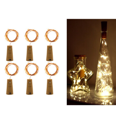 

Siaonvr 6Pcs Cork Shaped LED Night Starry Light Wine Bottle Lamp For Party Decor Yellow