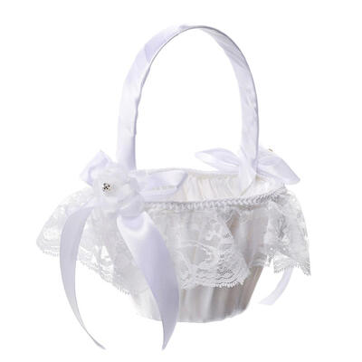 

Lace Bowknot Wedding Basket Wedding Decor Storage Flower Container Supplies