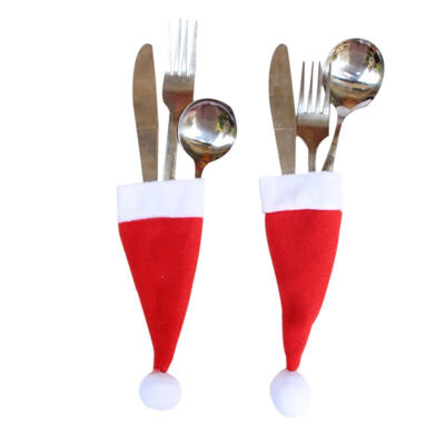 

Christmas Decorations Christmas Hats Knife Fork Sets Christmas Hat Non-woven Caps Christmas Bottle Set Decorative Cloth Products