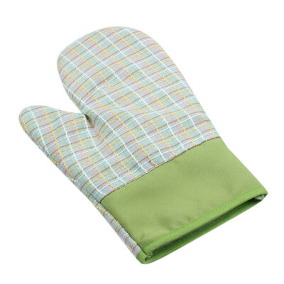 

Gobestart Grid Cotton Oven Gloves Heat Resistant Microwave Oven Kitchen Glove