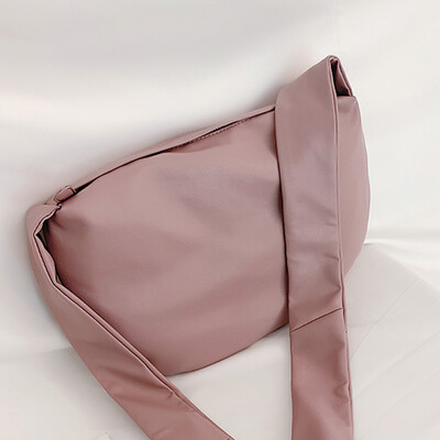 

2019 Korean autumn irregular belt shoulder bag simple soft PU texture bag slung womens bag