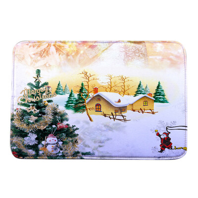 

Gobestart Christmas HD Printed Non-Slip Bath Mat Absorbent Home Decor D