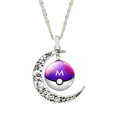 

Pokemon Pokeball Necklace Pokemon Necklace Moon Necklace Moon Jewelry Pokemon Jewelry