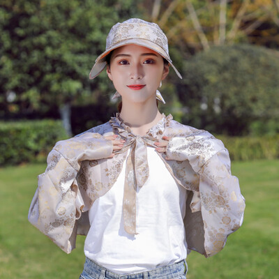 

2019 new summer anti UV sun hat Big Brim womens baseball cap outdoor foldable printed sun hat