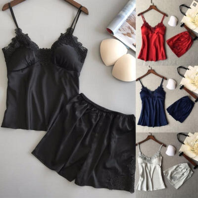 

Fashion Lingerie Women Silk Lace Robe Dress l Nightdress Sleepwear Pyjamas Set