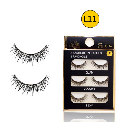 

〖Follure〗Soft 3 Pairs Long Makeup Cross Thick False Eyelashes Eye Lashes Nautral