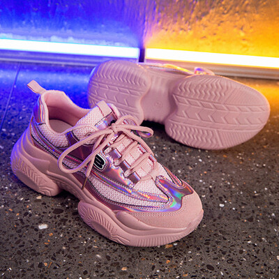 

Chinese Red daddy shoes girl ins tide spring&summer hundred set thick bottom breathable casual sports shoes