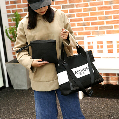 

Tailored Women Fashion Simple Canvas Bag Mother Shoulder Bag Large Capacity Messenger Bag