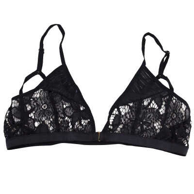 

Sexy Lady Women Floral Sheer Hollose Out Lace Triangle Bralette Bra Bustier Crop Unpadded Mesh Tops