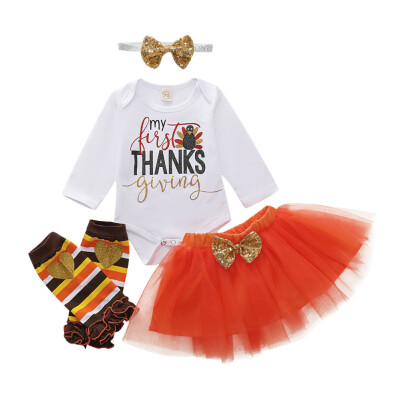 

My 1st Thanksgiving Baby Girl Romper Skirt Leg Warmers Thanksgiving Outfits