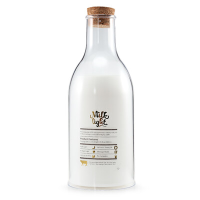 

USB Charging LED Bedside Lamp Milk Bottle DIY Message Night Light