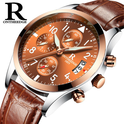 

Men Watch Masculino Genuine Leather Strap Wristwatch Para Hombre Lovers Waterproof Fashion Watch