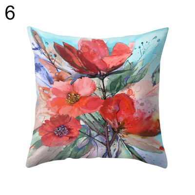 

Bright Color Flower Pillow Case Cushion Cover Sofa Bed Car Cafe Office Decor