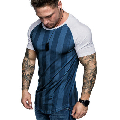 

Toponeto Summer Mens Casual Fashion Short Print Round Neck Fitness T-shirt Top Blouse