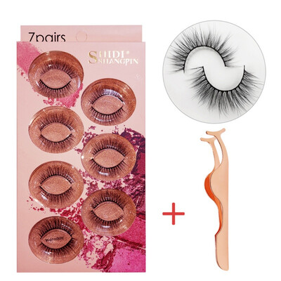 

7 Pairs Black Long Sparse Cross False Eyelashes Fake Eye Lashes Extensions Makeup Tools for stage