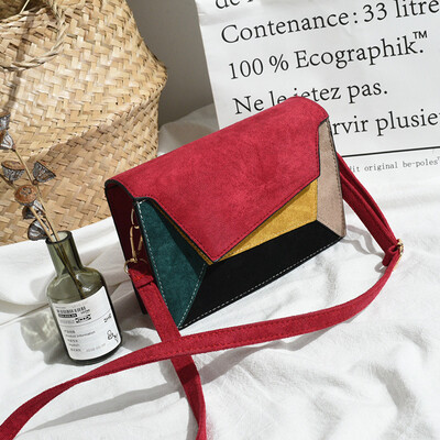 

AOILDLLI Quality Leather Patchwork Women Messenger Bag Female Chain Strap Shoulder Bag Small Criss-Cross Ladies Flap Bag