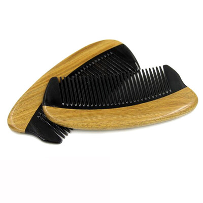 

〖Follure〗Horn Wood Pocket Beard Hair Comb Fine Tooth Natural Handmade Sandalwood Ox Horn