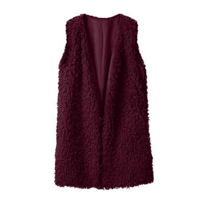 

Toponeto Ladies Women Sexy Lady Faux Fur Solid Casual Sleeveless Warm Vest Waistcoat
