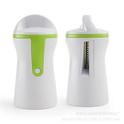 

Creative kitchen multi-function three-in-one silk spiral funnel wire cutter rotating shredder grater White green Color box