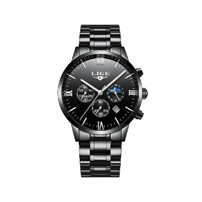 

LIGE 9831 Men Watch Quartz Business Simple Wristwatch Calendar Date Hour Minute Second Display Timer 3ATM Waterproof Fashion Casua