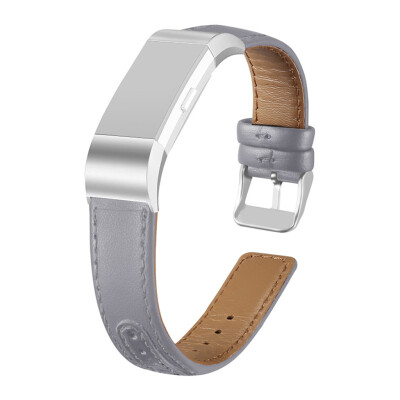 

〖Follure〗Replacement Leather Wristband With Metal Connectors For Fitbit Charge 2 Watch