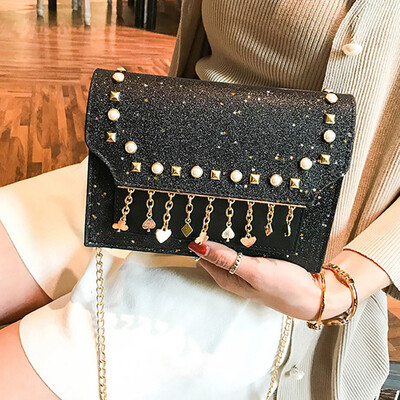 

Tailored Women Sequin Chain Colorful Small Square Bag Wild Shoulder Messenger Bag