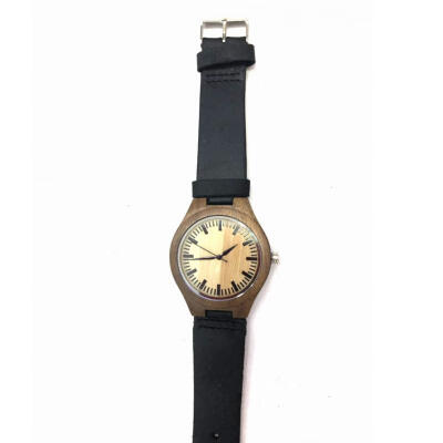 

Fashion Simple And Exaggerated Personality Popular Leather Bamboo And Wood Watch