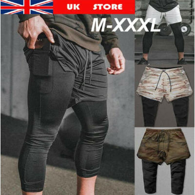 

UK Mens Long Pants Sports Bodybuilding Workout Fitness GYM Jogging Trousers