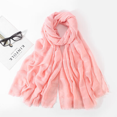 

Spring new cotton&linen national wind solid color hollow scarf foreign trade Sen literary wind lady shawl