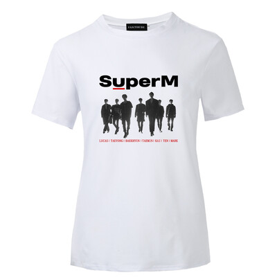 

Xkpopfans Kpop Superm T-Shirt Mini Album &39Superm&39 Tshirts Mark Kai Ten Taemin Baekhyun Tee Shirt