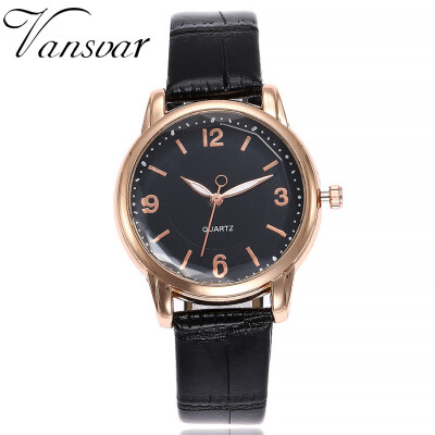 

Vansvar Womens Casual Quartz Leather Watch Analog Ladies Wristwatches relogio feminino reloj mujer bayan kol saati Clock 533