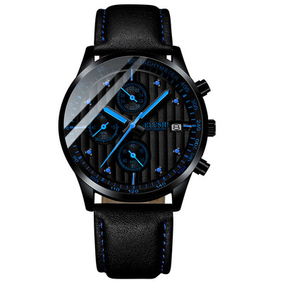 

Luxury Mens Quartz Watch Sport Casual Wristwatch Men Military Clock Leather Wrist Watch Waterproof 30M Relogio Masculino 2019