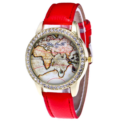 

〖Follure〗Zhou Lianfa Quartz Retro Map Pattern Alloy Business Watch Womens Watch