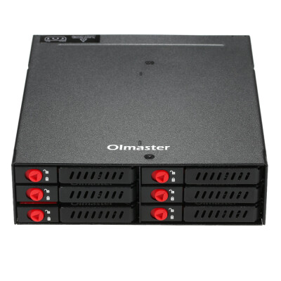 

OImaster 6 Bays Mobile Backplane Support 25 SATA HDD SSD Hard Drive with Cooling Fan Locker Hot-swap 6Gbps Transmission for PC